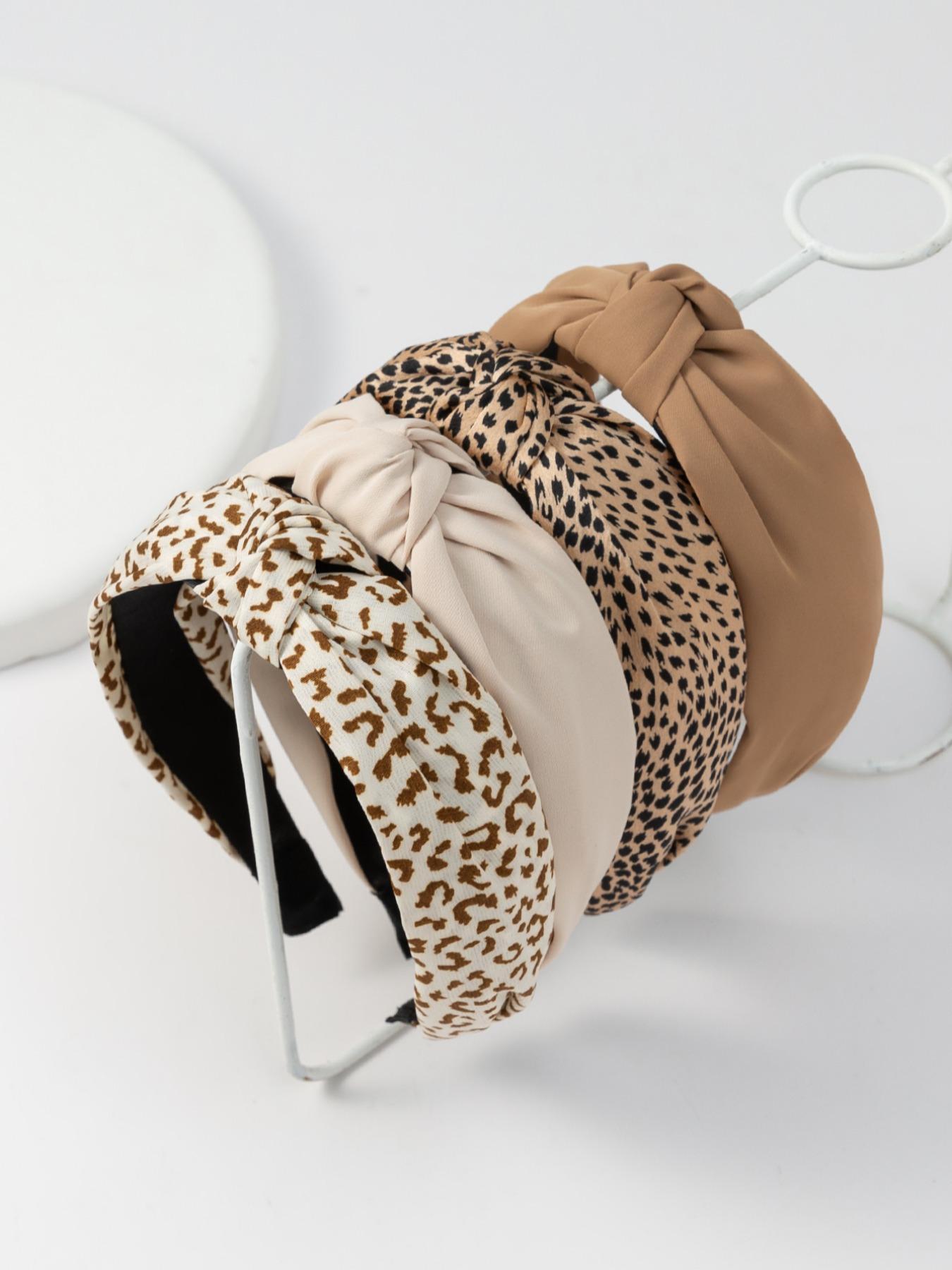 Leopard Pattern Knotted Headband, Casual Versatile Hair Accessories for Women, Minimalist Headwear Suitable for Thick Hair, Unique Gifts for Women Friend, Headbands Women