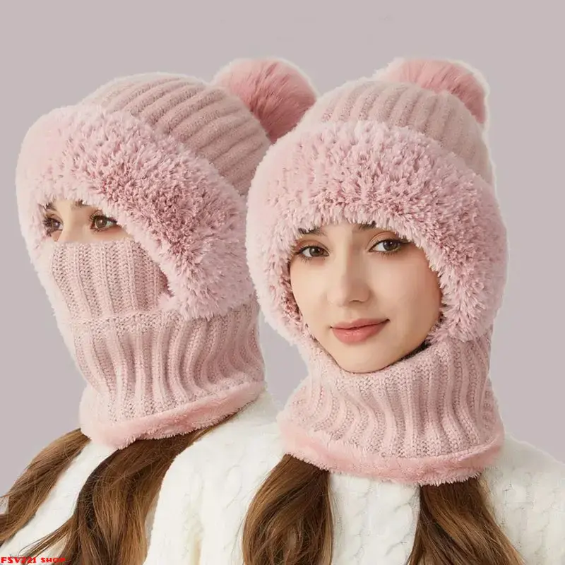 Unisex 3-in-1 Fleece-Lined Windproof Thermal Fitted Balaclava Set - Fitted Beanie, Windproof Hood, Ear Flaps, Neck Warmer, Scarf Mask, Machine Washable for Outdoor Sports, Cycling (Sports & Outdoor Hats Accessories) campingessentials