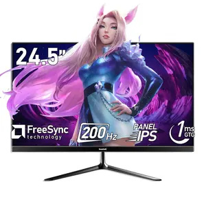 24.5 Inch IPS PC 200Hz Gaming Monitor, FHD 1080p Screen, 1ms Without Bezel, freesync, 99% sRGB, 178° Angle View, HDMI,DisplayPort, Compatible with Wall mounting 75 * 75MM - Black