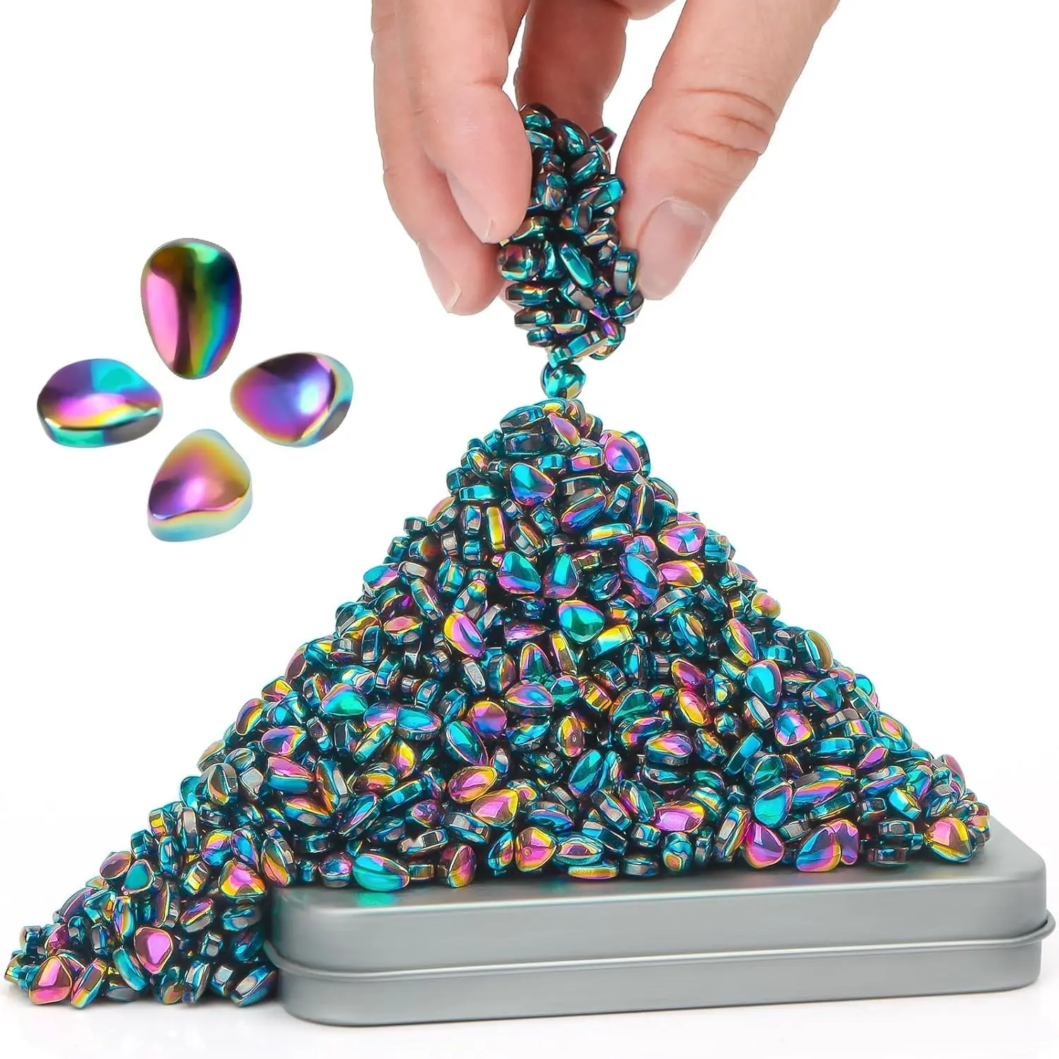 500+ Colorful Sensory Ferrite Stones & Putty - Adult Fidget Stress Relief Desk Office Items, Stocking Stuffers Gifts