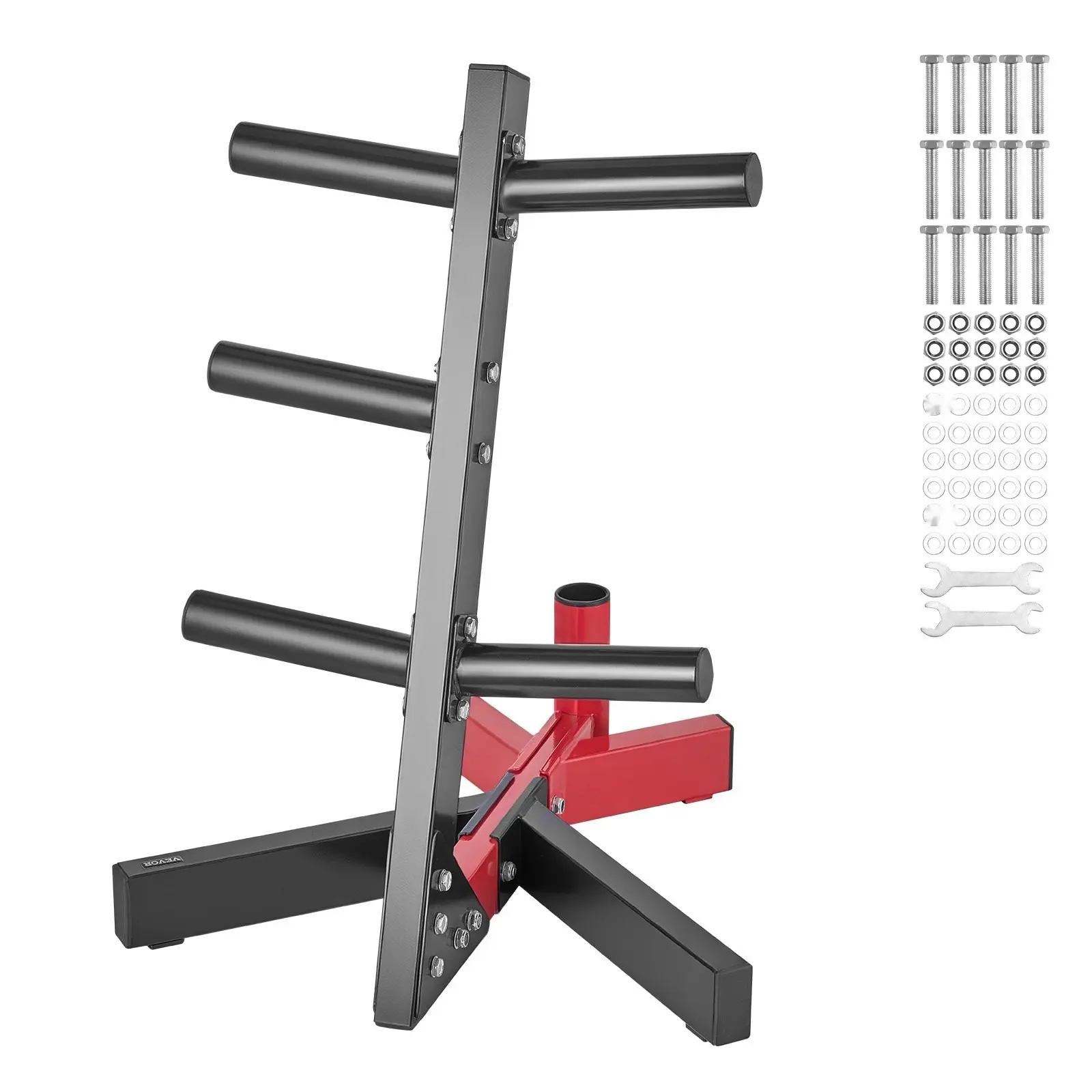 Weight Plate Rack and Weight Plate Tree for Home Gym, Barbell Storage Stand for 2 Inch Plates, Heavy Duty Garage Gym Organization, Durable Weightlifting Equipment Storage Solution, Space Saving Stand