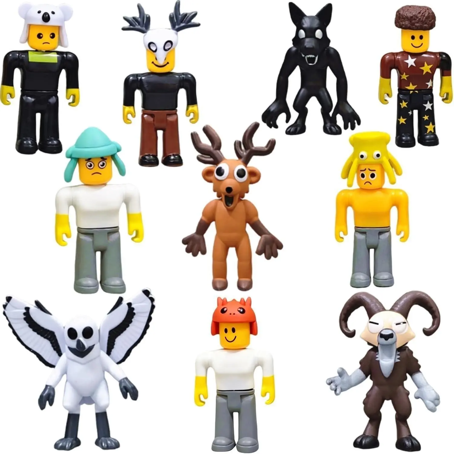 10-Piece Forest 99 Nights Deer Model Set, Survival Game Collectible Figurines Decor, Perfect Gift for Gamers and Collectors, Desktop Decoration