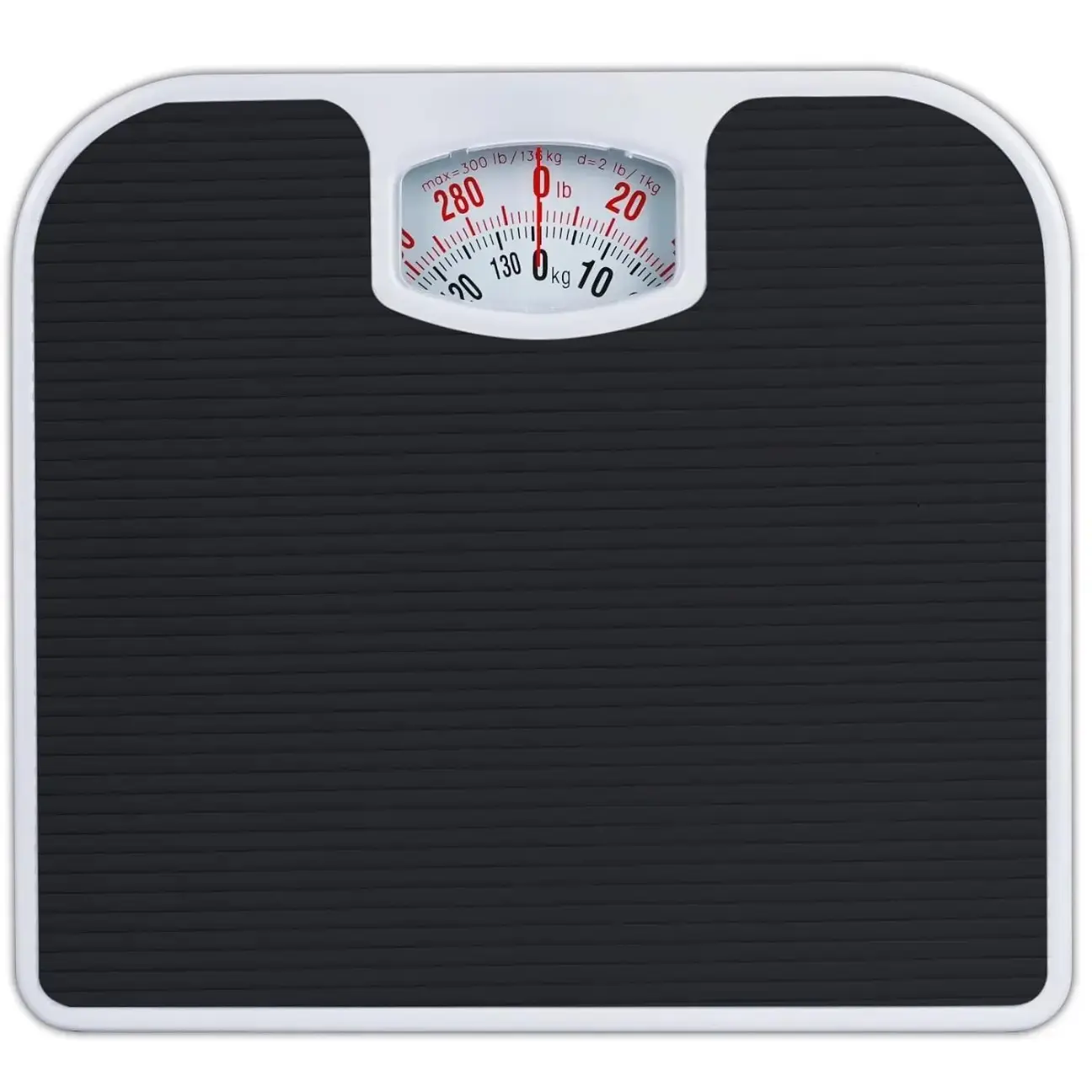 Analog Scales for Body Weight - Up to 300 LB - New 2024 - Anti-Skid Rubber Surface + Large Numbers - Analog Bathroom Scale Healthcare Digital