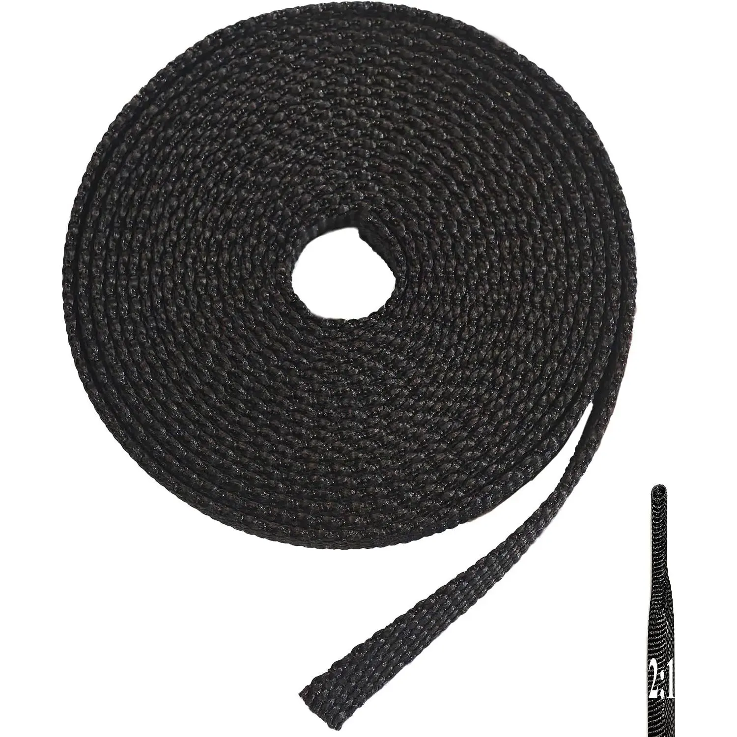 2:1 Heat Shrink  Protector,10ft 1/8" Braided Wire Loom Cord Sleeve | Black, Heavy-Duty Wear-resistant Resists Abrasion Tightly Wraps Wire Harness Protection Speaker Wire Cover for Automotive
