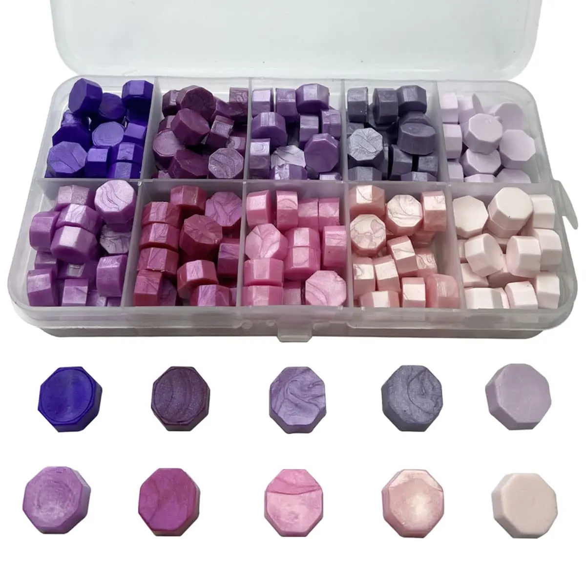 Odorless 200-Count Wax Seal Beads Kit, 10 Colors for Letter Sealing, Envelope & Wedding Invitation DIY Scrapbooking Stamping Projects