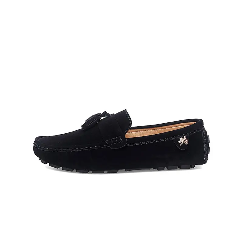 Men's Slip-On Casual Round Toe Solid Color Loafers - All-Season Comfortable Footwear for Daily Wear, Compatible with Sports & Outdoor Accessories
