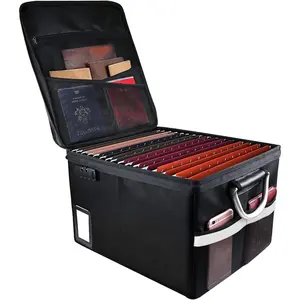 Fireproof Document Box, Fireproof File Box with , Important Document Organizer Box with Lock, Portable File Folder Organizer with Handle