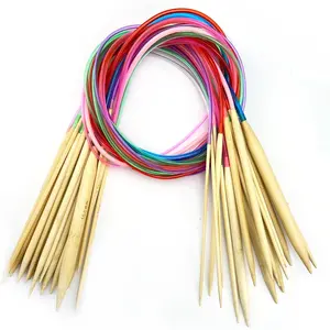 18 Pairs  Knitting  Set Circular Wooden Knitting  with Colorful Plastic  Size 2mm-10mm,Knitting  for DIY Craft(80cm/32inch)