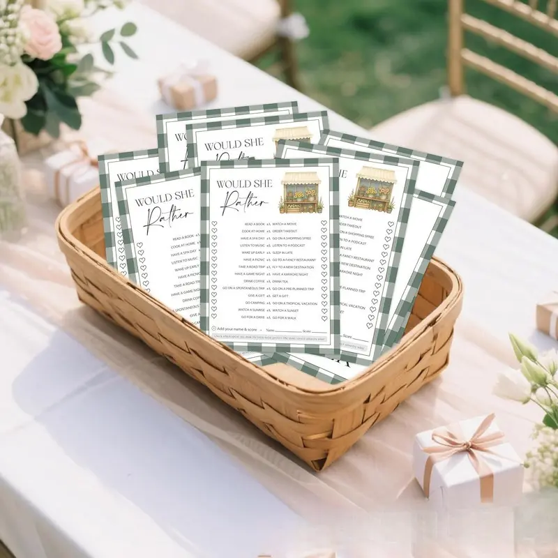 12 grid-patterned bridal shower game cards, engagement party icebreaker games, wedding party decoration supplies