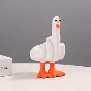 Figurine Statue - Funny Little Duck Resin Décor-Quirky Resin Duck Statue-Home Desk Office Garden Duckling Statue Deocration-Gift for Guys Men, Home Decoration Sculpture for Office Desk Gift