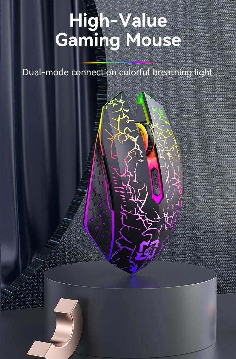 Bluetooth 5.2 RGB 2.4G Wireless Dual-Mode 6 Buttons Silent For MacBook Tablet Laptops Computer gaming mouse Bluetooth 5.2 RGB 2.4G Wireless Dual-Mode 6 Buttons Silent For MacBook Tablet Laptops Computer gaming mouse