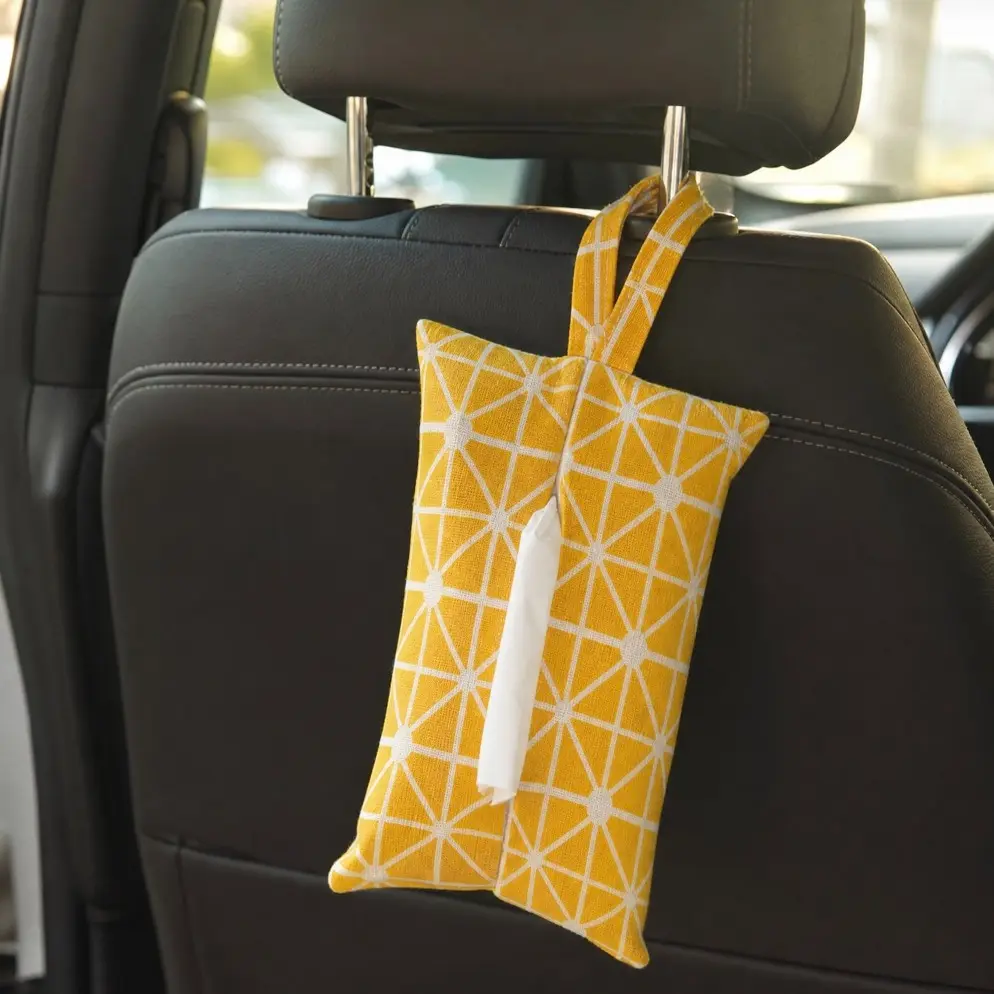 Plaid Fabric Napkin Holder, Wall-Mounted Car Napkin Organizer, Napkin Bag, Home Living Room Dining Table Napkin Box, Tissue Holder For Car
