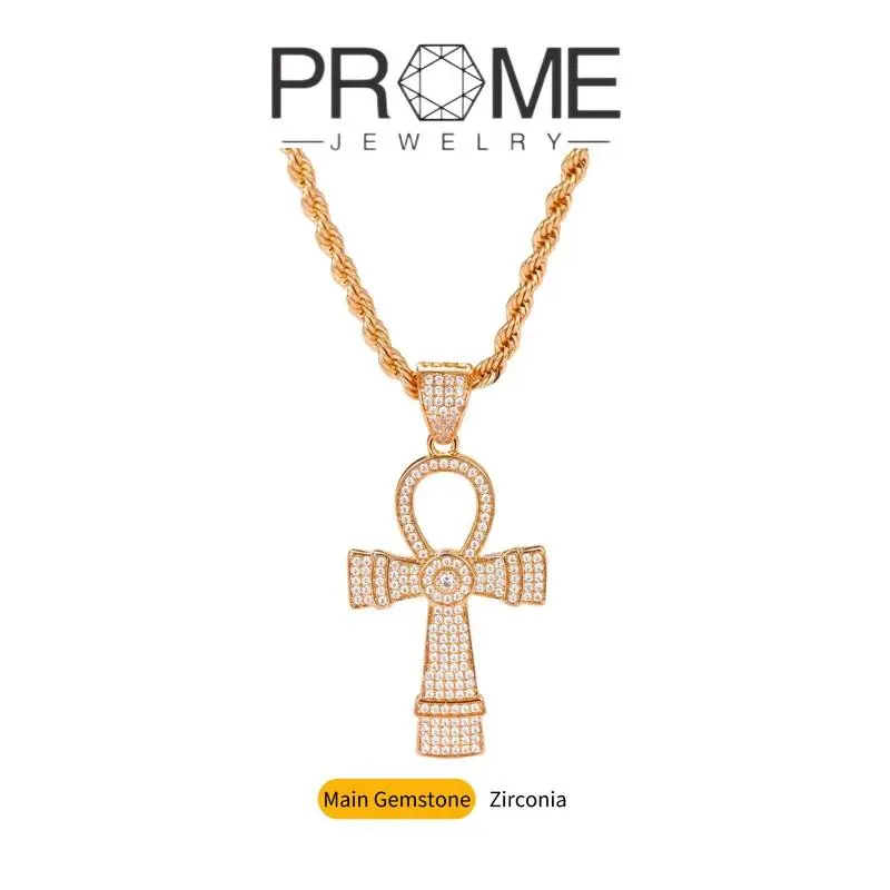 Ankh Cubic Zirconia 20 Inches Pendant Necklace High-Quality Copper Luxury Finish Stylish Elegant Jewelry for Women Ideal Gift for Birthday Holiday Everyday Wear