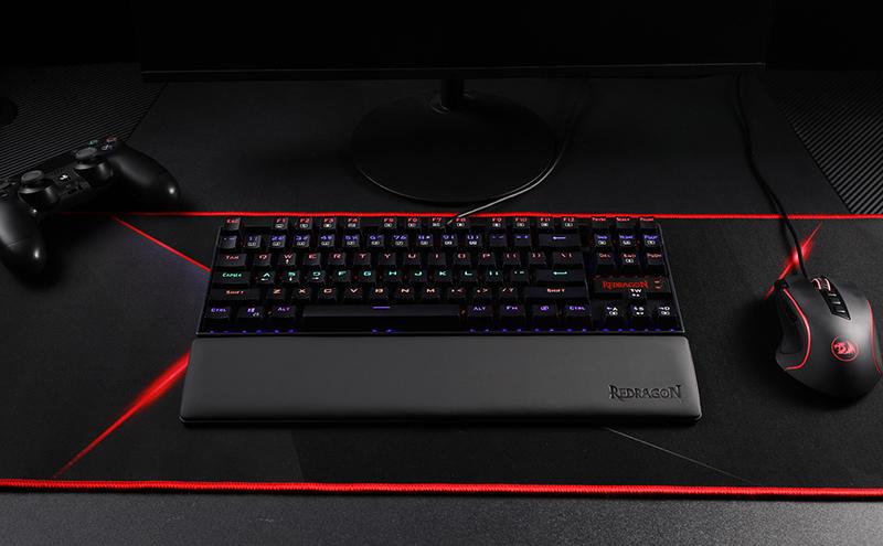 Redragon P036 Meteor M Computer Keyboard Wrist Rest Pad, Ergonomic Soft Memory Foam Wrist Support w/Anti-Slip Rubber Base, 80% 87 Keys TKL Size 14.13 x 2.87 in, 0.78 inch (20mm) Height, Black