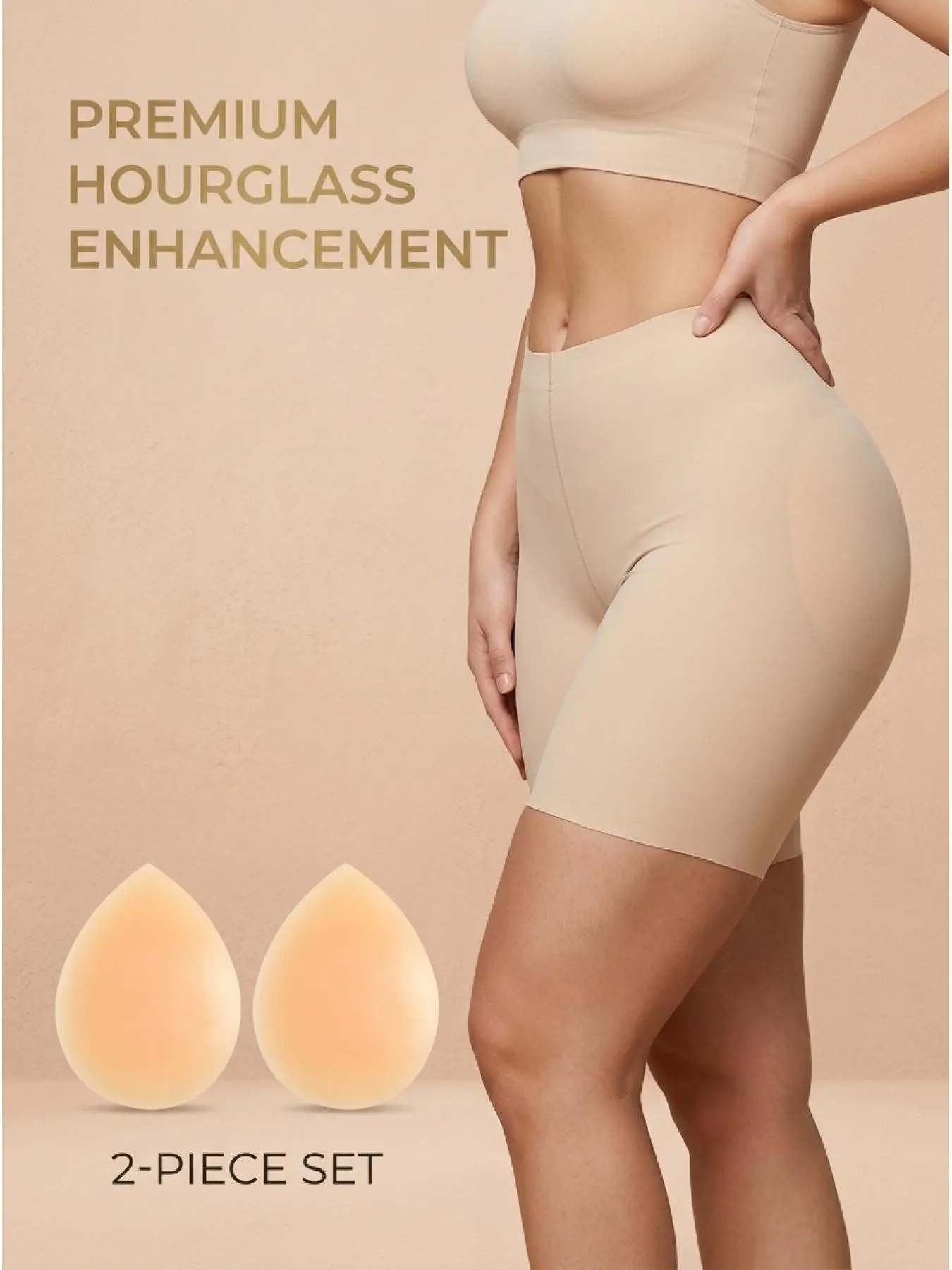 1 Pair Silicone Hip Pads, Invisible Self-Adhesive Teardrop Butt Lifter Pads, Reusable Body Shaper for Hip Enhancement, Plus Size Available, Perfect for Wedding Dresses, Evening Gowns, Tight Pants, Daily Wear, Seamless Shapewear for Curvy Women