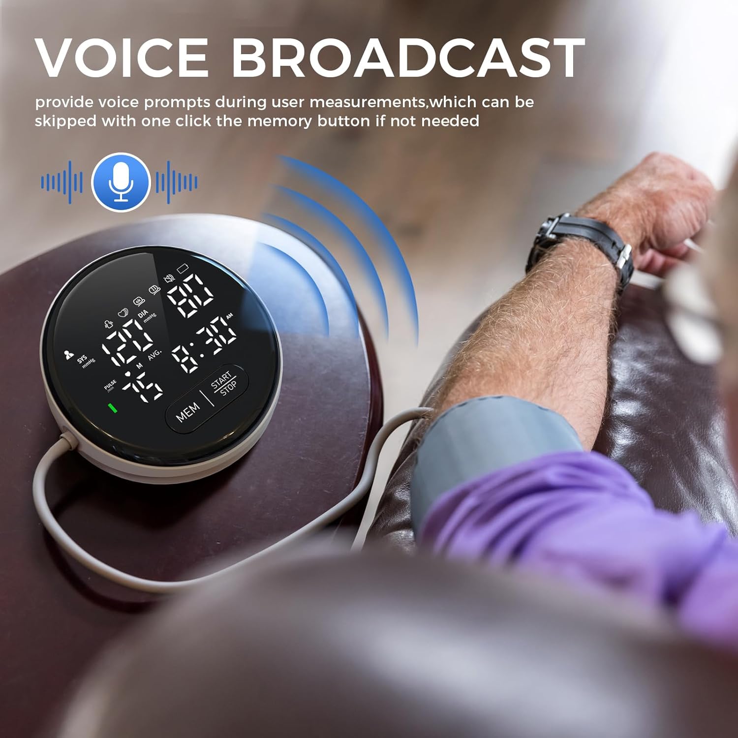 Blood Pressure Monitor Upper Arm Automatic Monitors for Home Use Adjustable 8.7"-16.5" Cuff Voice Broadcast Large Backlit Display 240 Sets Memory with Storage Bag Blood Pressure Monitor Upper Arm Automatic Monitors for Home Use Adjustable 8.7"-16.5" Cuff Voice Broadcast Large Backlit Display 240 Sets Memory with Storage Bag