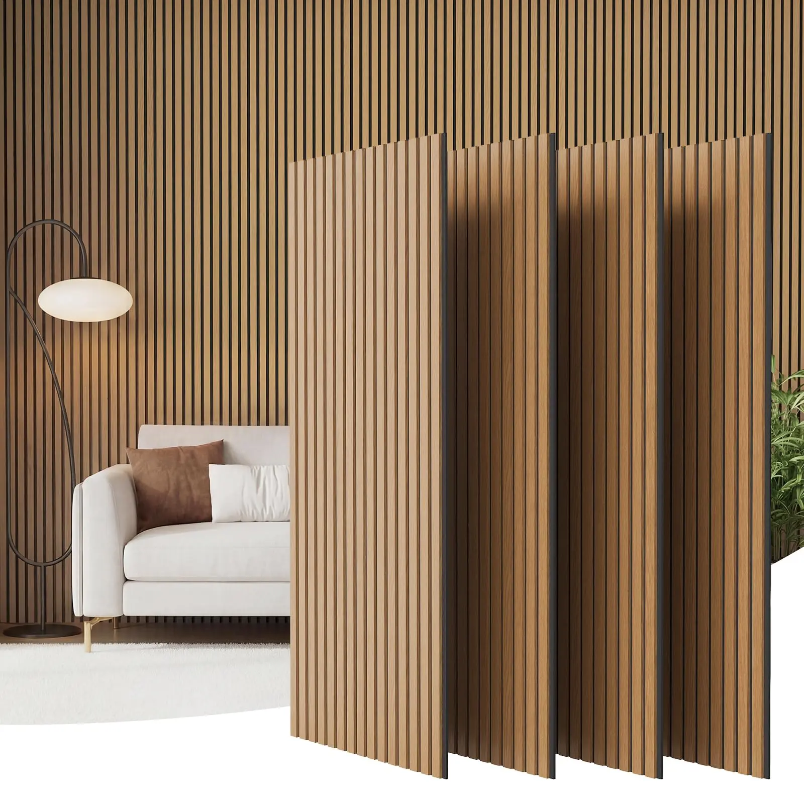 Gaomon 4 PACK Acoustic Wall Panels, Soundproofing Foam for Home Studio Office, Noise Reduction Echo Absorber, Modern Decorative Sound Proof Tiles, Easy Install, Gaming Room