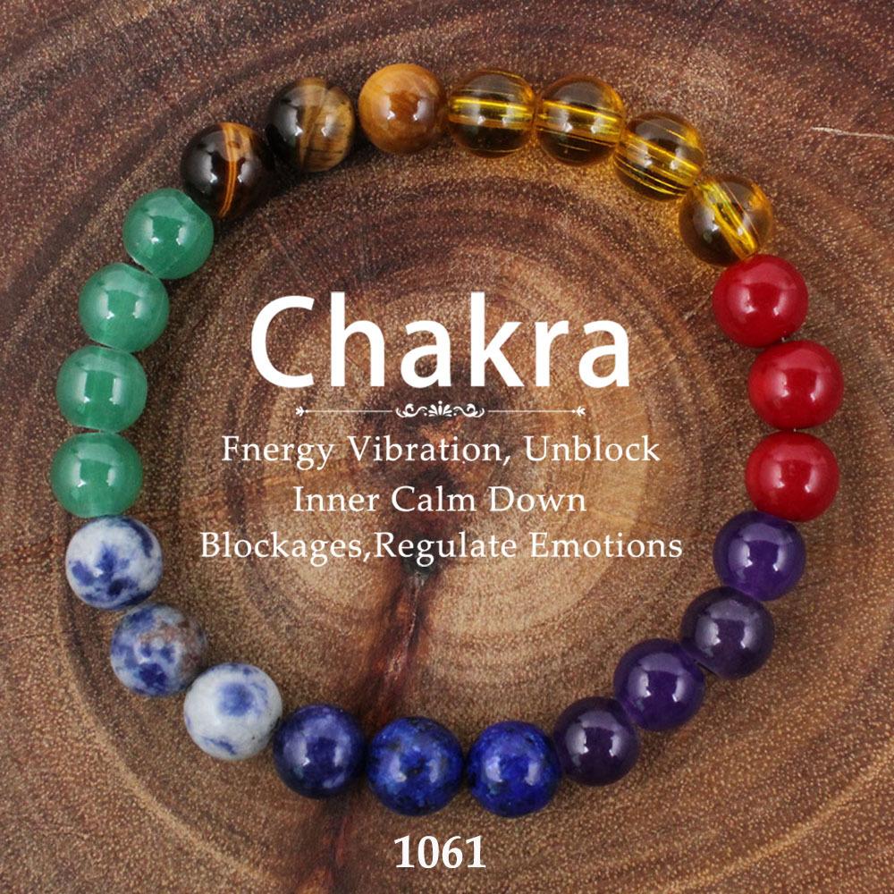 7 Chakras Natural Stone Beaded Bracelet for Women Men, Yoga Meditation Energy Balance Healing Crystal Lava Rock Diffuser Bracelet, Reiki Anxiety Relief Jewelry Gift