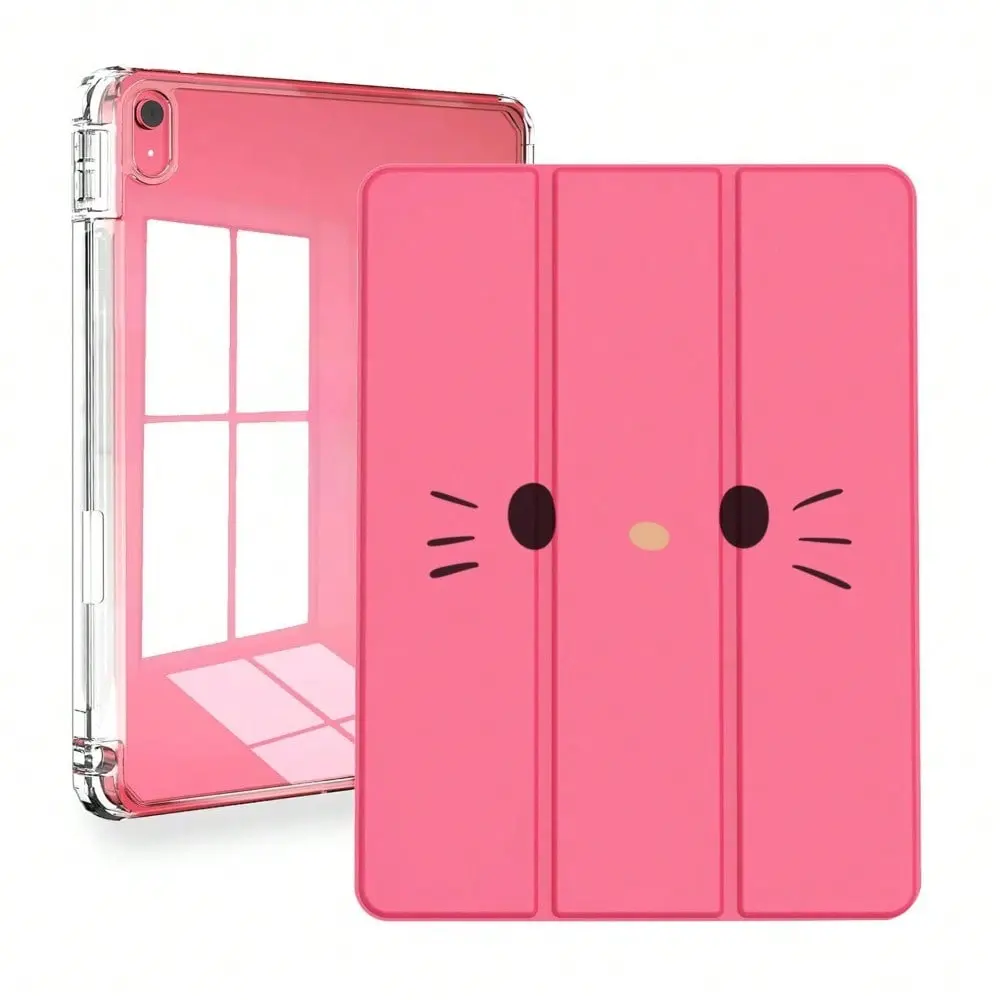 Durable Tablet Accessory Slim Fit iPad Cover - Compatible with iPad 11th Gen (A16) 11in 2025, 10th Gen 10.9in 2022, Pro 11/13in M4 2024, Air 8/5/4 10.9in, Mini 6/7; Cute Cartoon Print, Slim TPU Acrylic Back, Pencil Holder, Auto Wake/Sleep Protective Shell