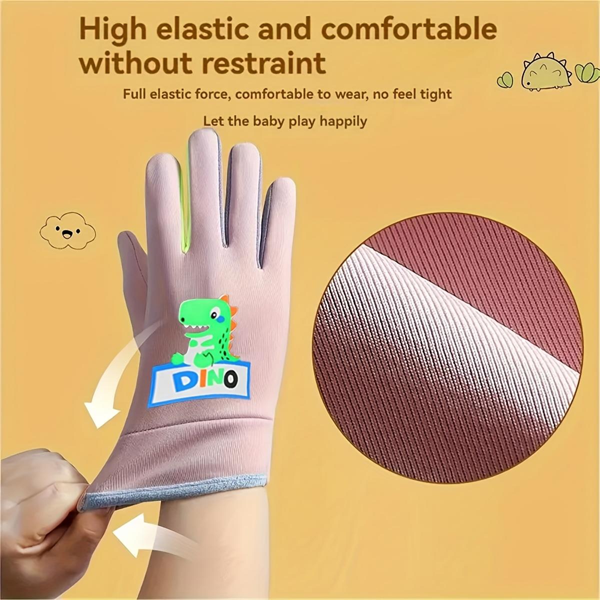 1 Pair Kids Winter Gloves - Thermal Insulated Cold Weather Gloves with Non-Slip Grip, Thickened Fleece-Lined Gloves for Boys & Girls Ages 3-9, Skiing, Cycling, Outdoor Activities - Easy-Clean (Hand Wash/Dry Clean) - Ideal Christmas/Back-to-School Gift, Wi