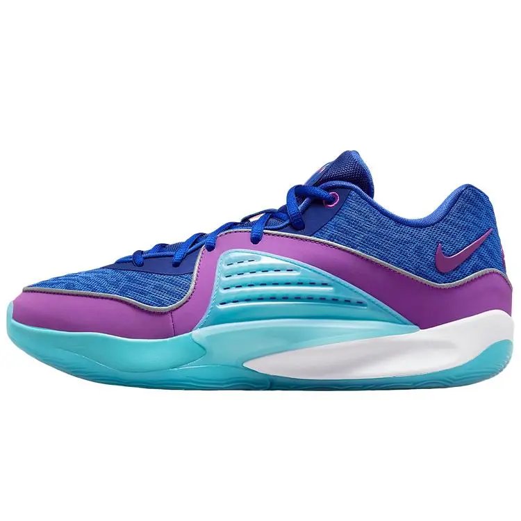 Nike KD 16 Low-Top Performance Basketball Shoes for Men – Blue and Purple Verifiable, with credentials and supporting global authentication