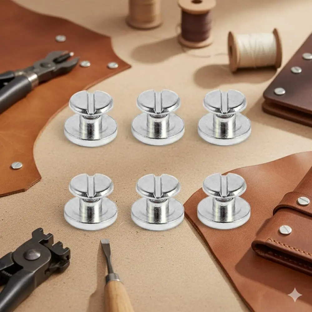 Heavy Duty Brass Binding Screw Rivet Set for Leather Wallets Photo Albums DIY Calendar Repair Industrial Metal Fasteners Kit 20pcs 10pcs