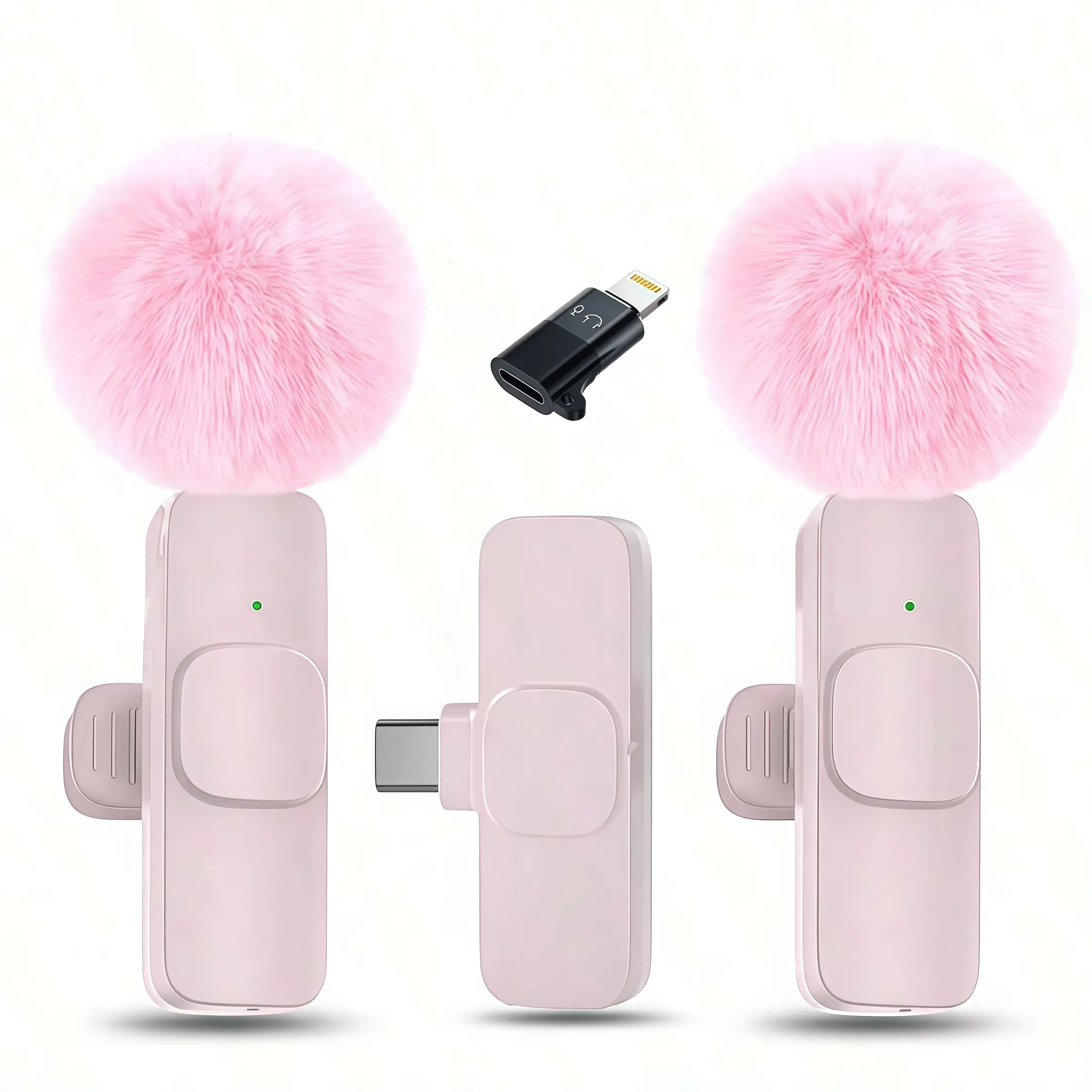 Wireless Microphone for iPhone/smartphone, Clear Audio for Video Recording, Noise Reduction, Stereo Wireless Vlogging Tool, Handheld Mic