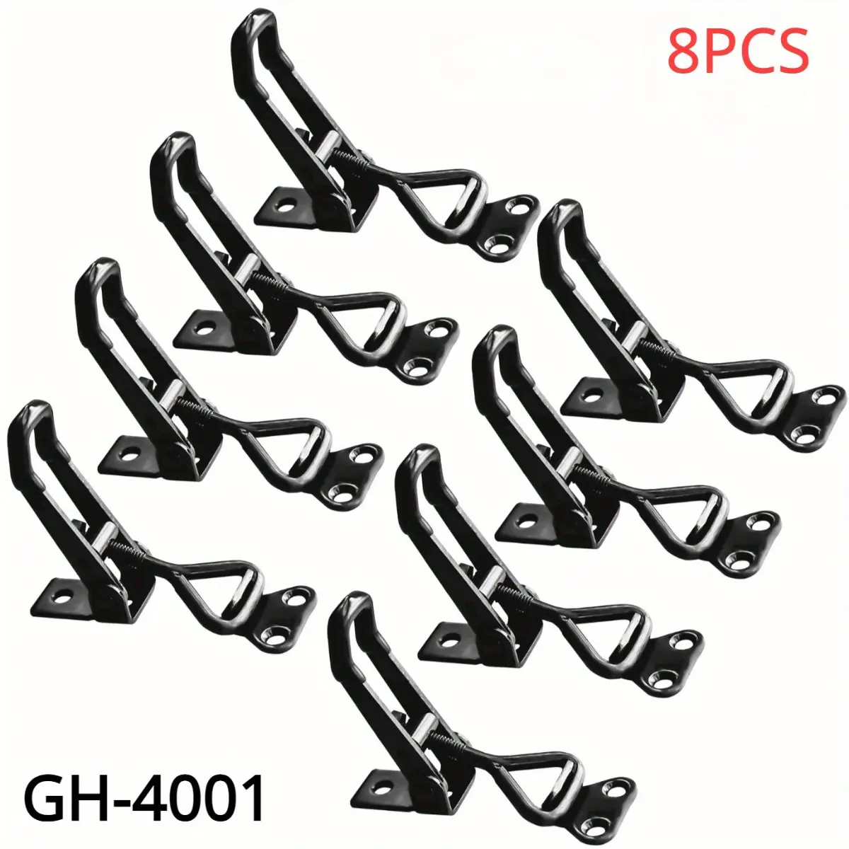 8 Pack Adjustable Toggle Latch Clamp Heavy Duty Metal Lever Latch Catch Lock Easy Installation Draw Latch Clamp Fastener for Cabinet Door Toolbox Storage Box Home Safety Hardware Accessories Durable Lock Catch