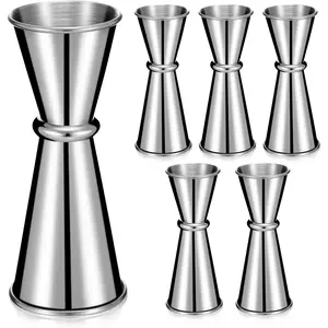 6 Pieces Jigger for Bartending Double Cocktail Japanese Jigger 2 oz 1 oz Stainless Steel Shot Glass Measuring Cup for Home Bar Drink Kitchen Bartender Tools