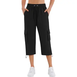 Cargo Capris for Women with 6 Pockets Lightweight Quick Dry Hiking Pants Outdoor Athletic Cargo Pants
