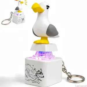 Seagull MINE! Button Keychain With Real Sound & LED Light, Funny Interactive Novelty Gift For Friends And Family