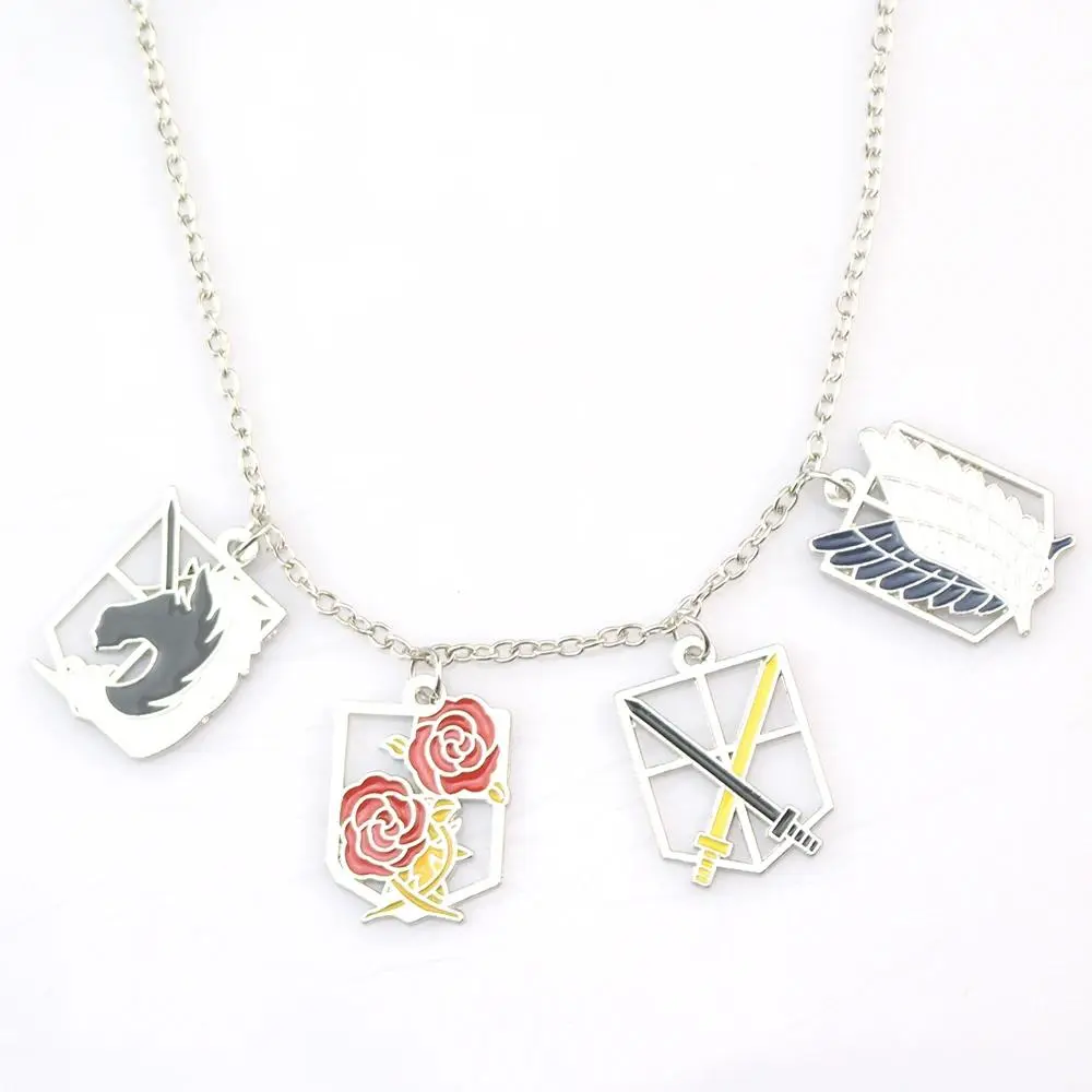 Attack On Titan Freedom Motif Necklace, Metal Coating Charms Beads Pendant, Scouting Legion Wings of Liberty Jewelry, Birthday Gift Ideas for Men, Girlfriend Birthday Gift