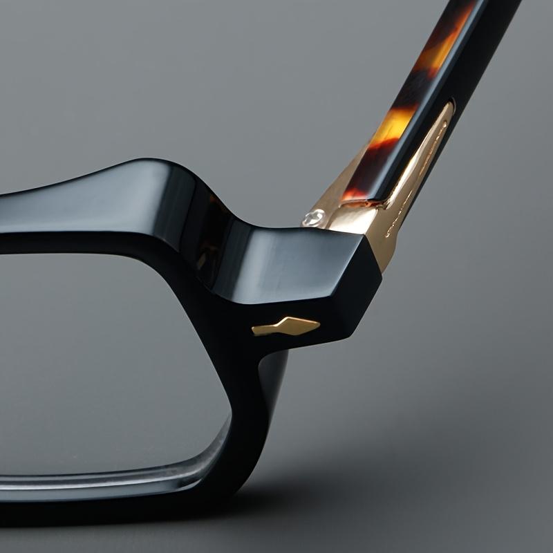 Vintage Tortoiseshell Wide Temple Eyeglasses, Gold Metal Accents, Non-Prescription PC Lenses, Classic Unisex Stylish Durable Eyewear for Men Women