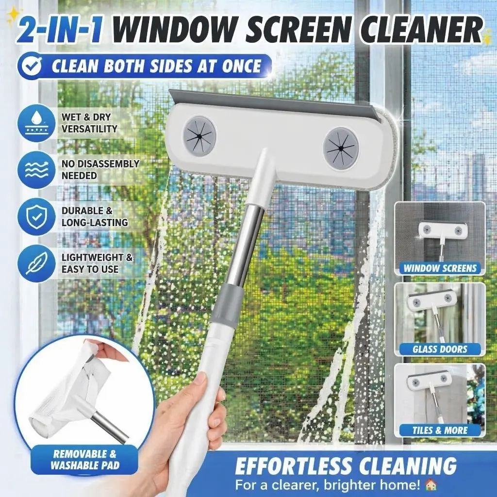Magic Window Cleaning Brush/Screen Dust Brush/Suitable for Mirrors, Glass, Etc./Leaves No Residue And Cleans Easily/Universal Cleaning Tool for Indoor And Outdoor Use/Household Door And Window Cleaning Brush/Cleaning Supplies/Dust Removal/Squeegee