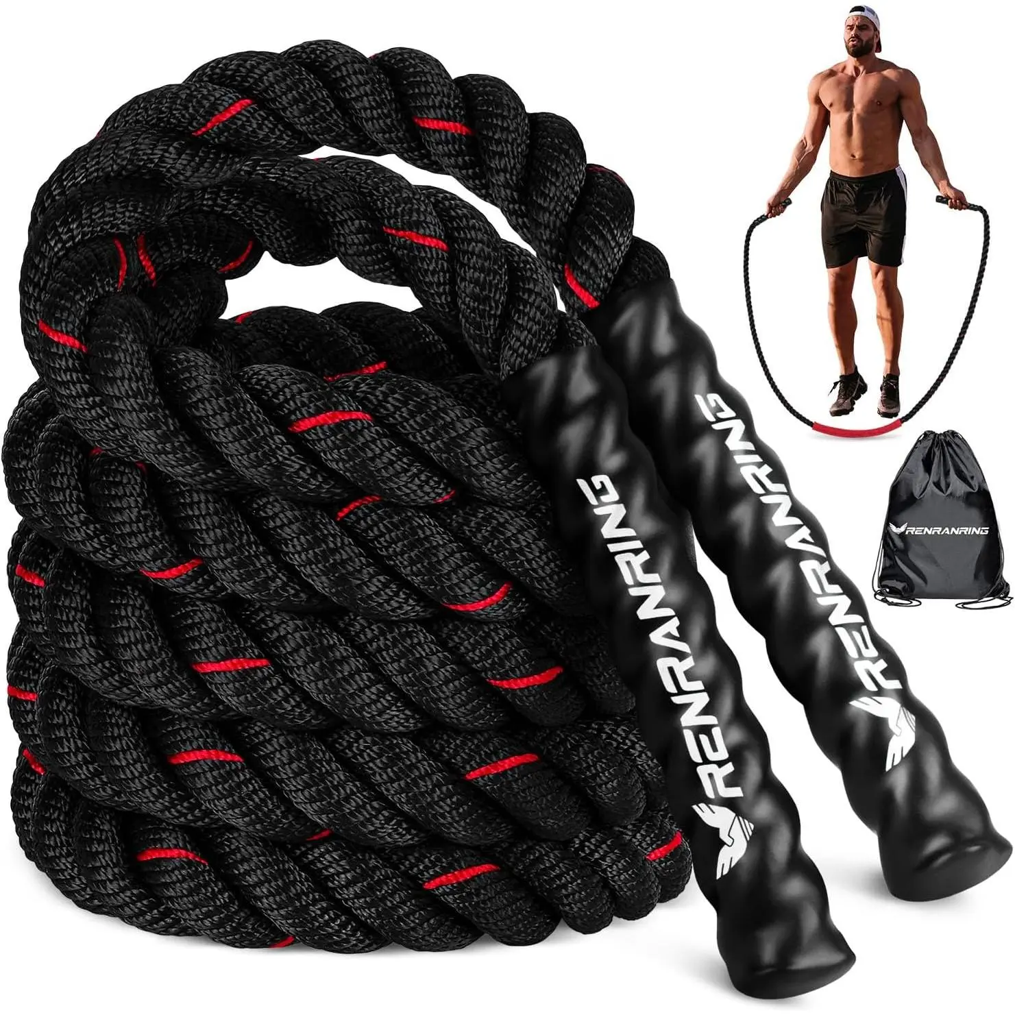 Weighted Jump Rope for Men and Women, 3lb 4lb 5lb Adult Heavy Skipping Rope, Jumprope for Fitness,Workout Equipment, Fitness Equipment for Home Gym Exercise,Improve Strength and Building Mcle