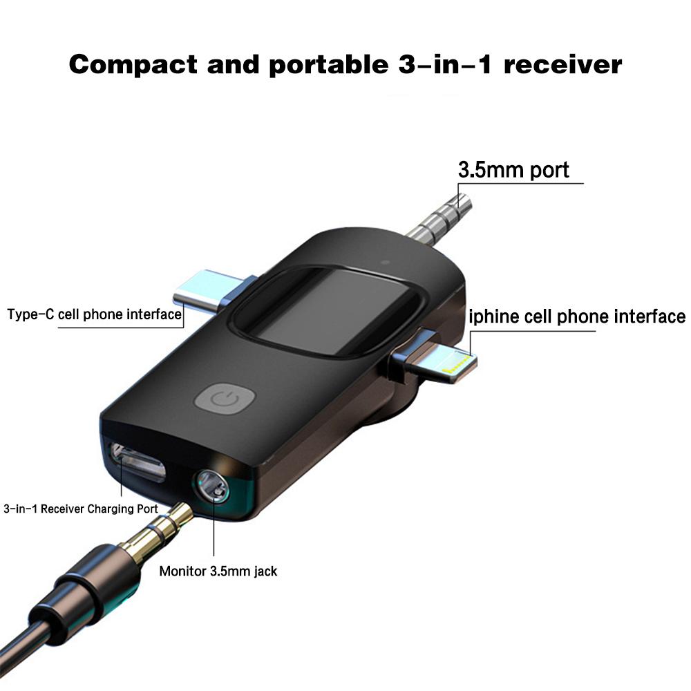 1 set Professional Wireless Lavalier Lapel Long Standby Microphone iPhone Cordless Omnidirectional Condenser Recording Mic for audio Interview Video Podcast Vlog Game Live Streaming Collar Clip Mini Microphone for TikTok For iPad smartphone