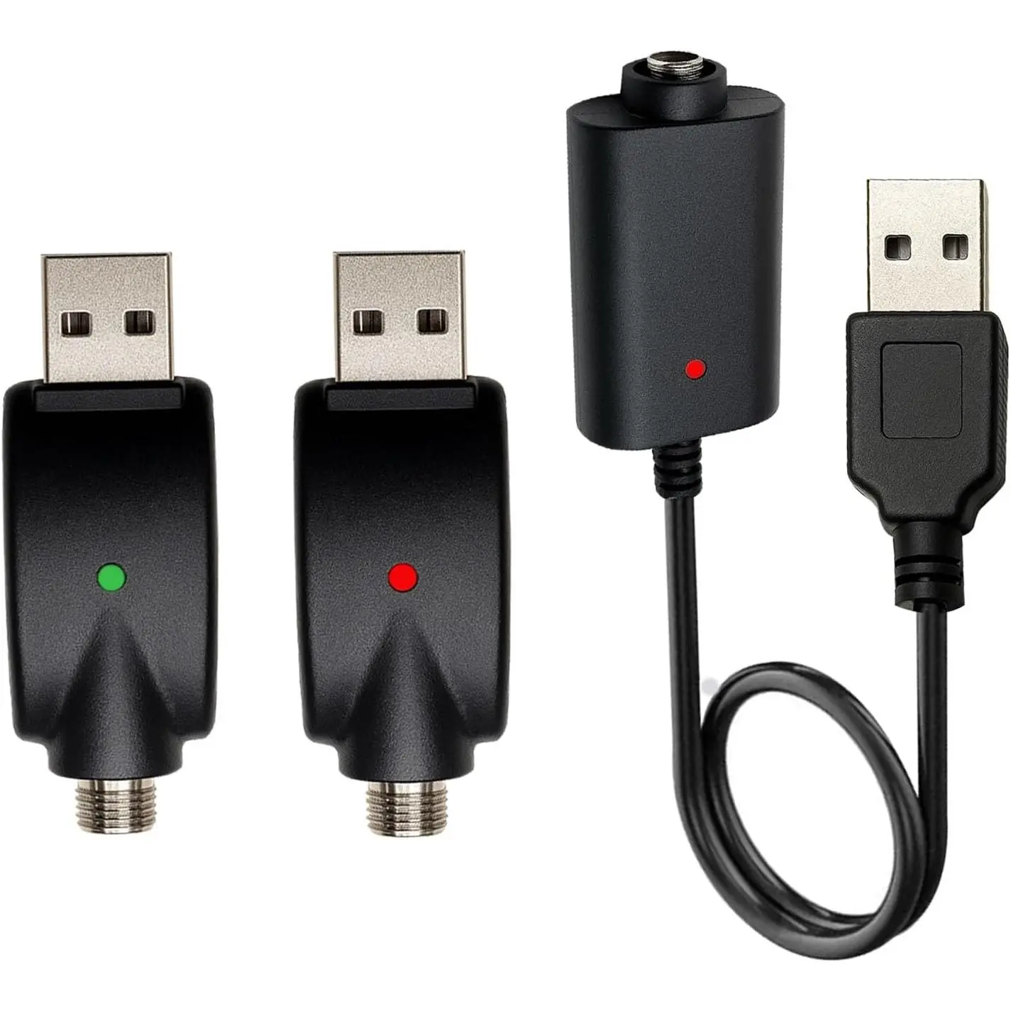 USB  Thread ,   Port, Overcharge Protection Adapter with LED  for Household  Soldering Iron, 3- Set (3, Black)