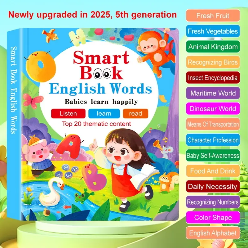Talking Early Education Audio Book, Bestselling Learning Puzzle Picture Book, Infant Cognitive Development Sound Book, Preschool Kid Books