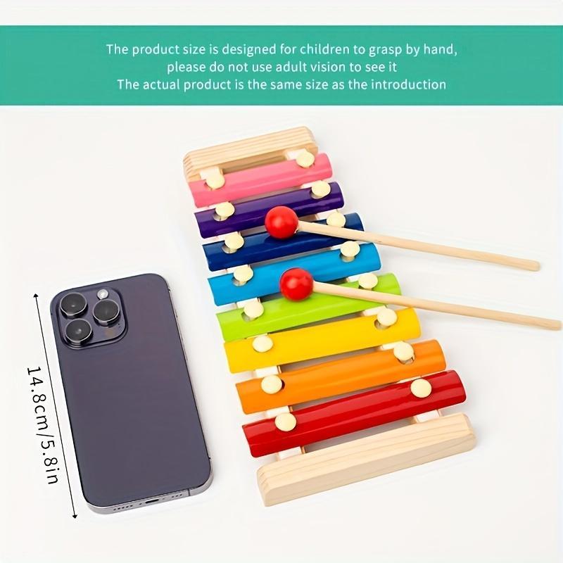 Wooden Montessori Toy Set, Wooden Block, Stacking Blocks, Early Education Kit for Kids, Cognitive & Music Learning, Teaching Aids, Christmas Gift, Unisex