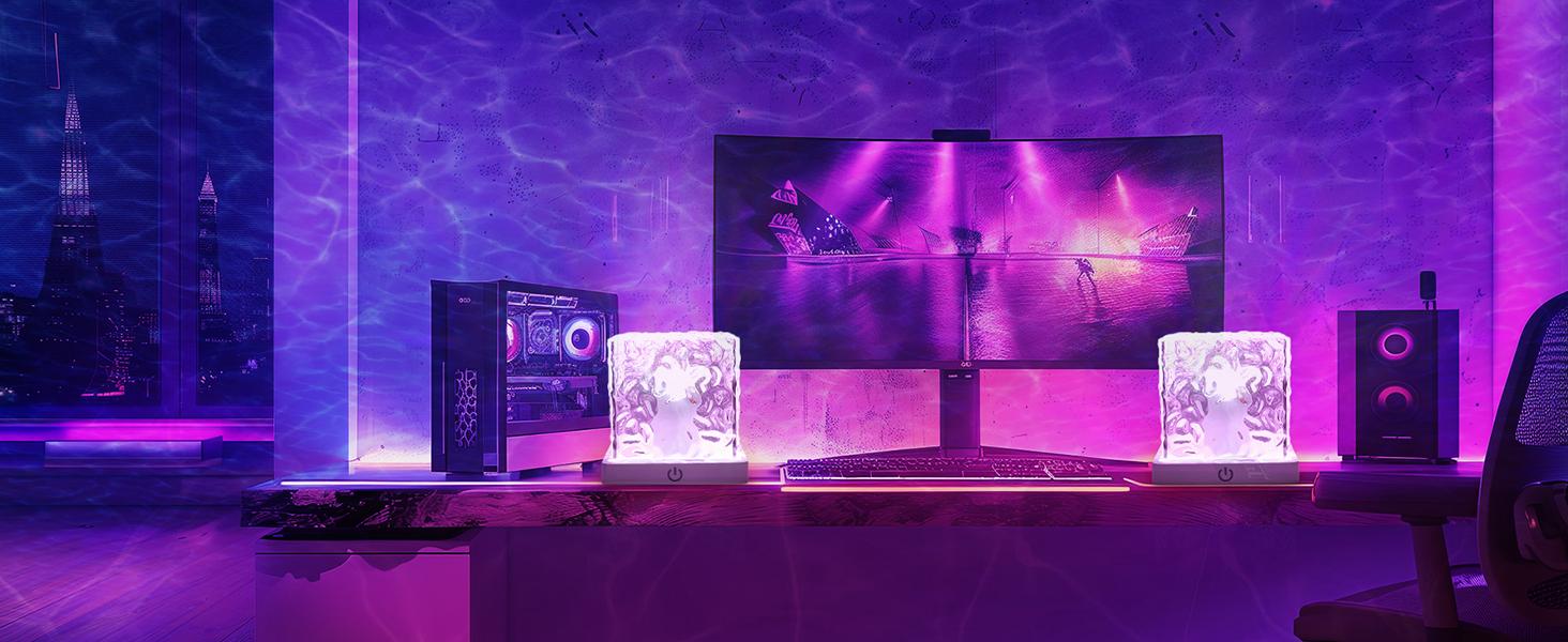 Rechargeable Shower Light No Wiring, 16 Color Changeable Ocean Wave Projector Light, Dimmable Waterproof Shower Lamp with Remote, Rotating Flame Water Ripple Lamp for Shower, Bathroom, Bedroom Decor