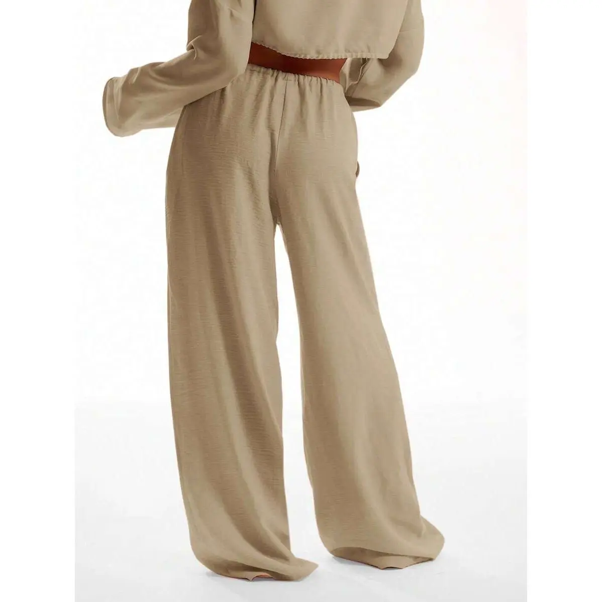 MUSERA Tie Front Linen Feel Beach Trousers Drawstring Pants Vacation Summer Elegant Beachwear Boho Casual Airport Spring Holiday