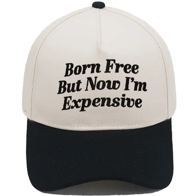 TikTok Viral "Born Free But Now I'm Expensive" Trucker Hat - Women's Trendy Casual Wear Cap, Luxury Humor Quote Accessory, Adjustable Size Cute Gift for Female Friends, Women's Trucker Hat, Trendy Trucker Hat