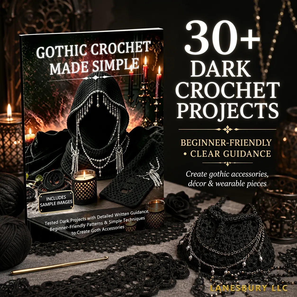 Gothic Crochet Made Simple: Beginner Step-By-Step Guide, Essential Patterns for Gothic Accessories, Perfect for Crafting Enthusiasts
