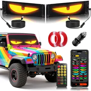 Next-Gen 5800 Lux LEDs -  Ultra-Bright Sync LED Display (23.4"x4.73") - APP/Remote Programmable for Scrolling Text & Animation - for , Stores - USB (2pcs)