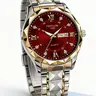 High-Quality Quartz Watch, Dial Dual Calendar Function, Rhinestone Hour Markers, Round Face, Hardlex Glass, Alloy Case, All Seasons