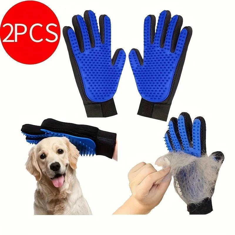 2PCS Pet Grooming Gloves Hair Removal Gloves with Hair Removal and Massage for Dogs and Cats To Remove Floating Hair Tools cat stuff