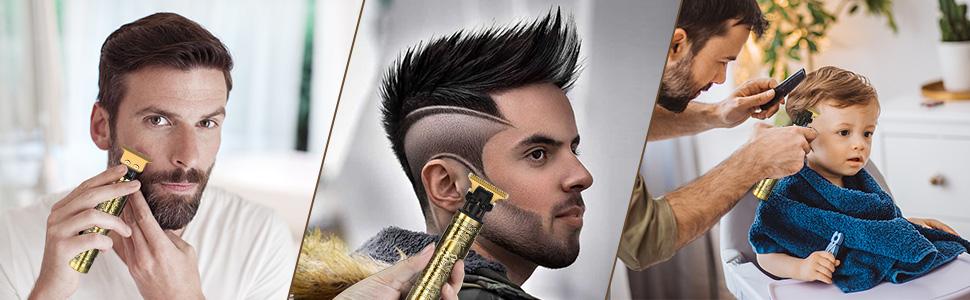 YOGINGO Professional Hair Trimmer for Men, Cordless Rechargeable Beard Trimmer Hair Clippers for Men, Metal Body Cutting Grooming Kit, Beard Shaver Barbershop, Bronze