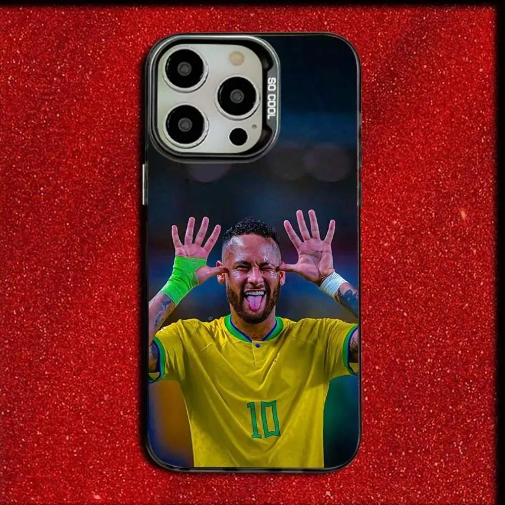 N-Neymar #10 Personalized TPU Football Phone Case - Colorful, Protective, Shockproof Matte Black Soft Cover with Resistance for iPhone 17 Air,16,15,14,13,12,11 Pro Max Plus & Samsung S26,S25,S24,S23,S22 Plus Ultra Mobile Tech Accessories