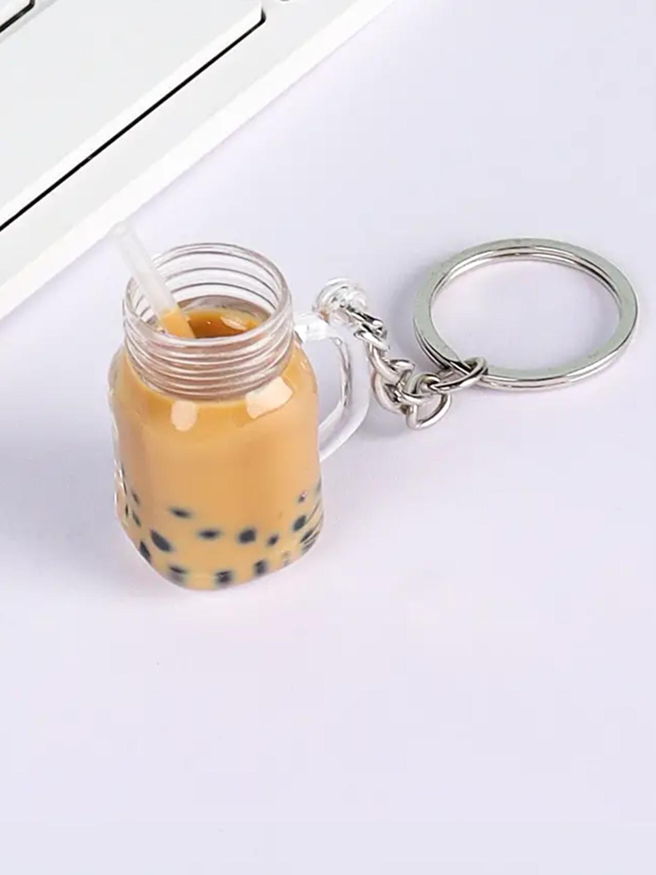 Cute Bubble Tea Bottle Shaped Keychain, Creative Keychain for Car, Key Ring Gift for Best Friend, Mini Bestie Bag Car Key Ring Pendant Ornament, Key Fob, Keychain for bags
