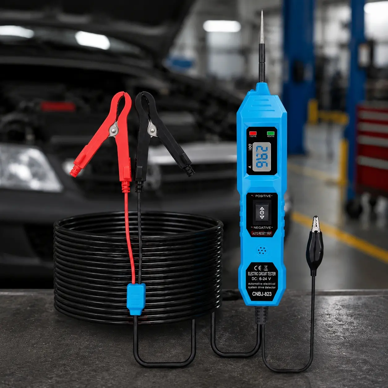 Professional Automotive Circuit Tester with HD LCD Display Power Probe Kit Real-Time Data Monitor Quick Electrical System Diagnostic Tool Accurate Wire Troubleshooting for SUV Motorcycle Car Repair Shop Mechanic Equipment